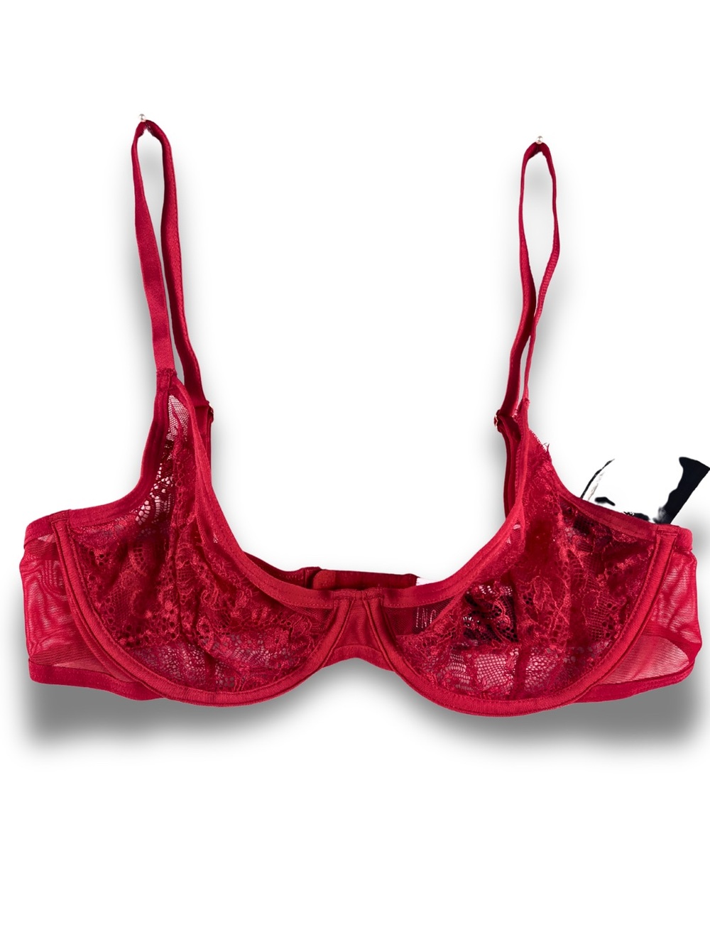 INC Sheer Red Lace Underwire Bra NWT Small